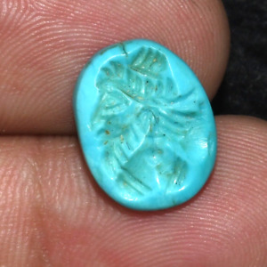 Rare Ancient Sasanian Sassanid Turquoise Intaglio Seal Bead Circa 224 651 Ad