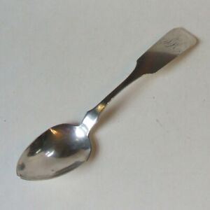 J Peters Coin Silver Spoon 5 75 Inch With Monogram 15 5g
