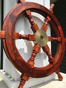 Antique Maritime Nautical Wooden Ship Wheel Vintage Unique Decorative Gift 24 