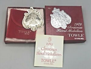 1989towle Sterling Flowers Of Christmas Medallion Christmas Ivy W Box