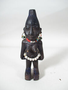 Antique Vintage Yoruba Ibeji Tribal African Art Carved Wood Female Statue