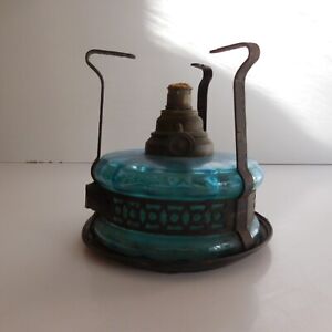 Tealight Holder In Oil Copper Glass Handmade Lh3 Art Nouveau France N3839
