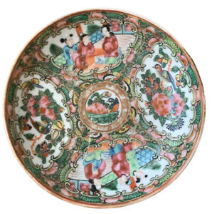Rose Medallion Qing Dynasty Chinese Canton Bone China Plate From 19th Century 5 
