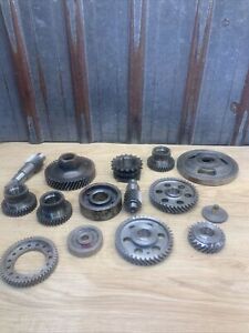 Lot Of 15 Industrial Machine Steampunk Gear Cog Robot Salvage Lamp Base Rr