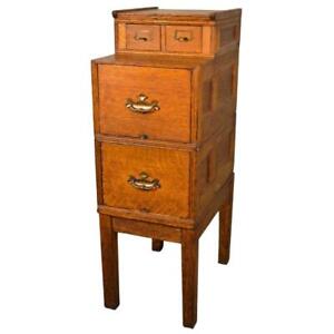 Antique Oak Sectional File Cabinet By Yawman 21697