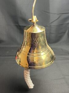 Solid Brass Traditional Ship Bell Wall Mounted U S Navy 6 Bell