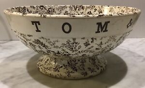 Tom Jerry Ironstone Punch Bowl Dated Feb 1881