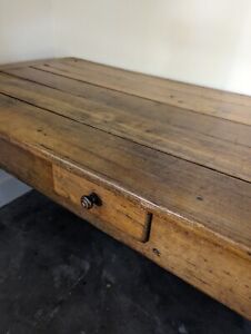 Dining Table Antique French Farmhouse Cherry Three Large Drawers From France
