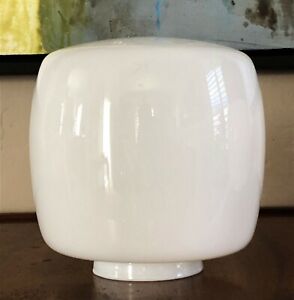 Mcm Modernist Italian Stilnovo Era Milk Glass Barrel Pendant Light Lamp Shade