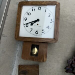 Rare Antique Regulator Seth Thomas Wall Clock Wood Large Square Face Mission