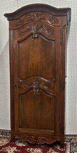 Vintage Country French Bonneterie Solid Wood Wardrobe Louis Xv Cabriolet Legs