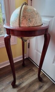 Vintage Cram S Imperial World Globe On Powell Wooden 29 Stand See Pictures