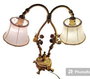 Desk Lamp Italian Gilt Tole Lamp W Shades