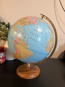 Vintage Globe Crams Imperial 12 Inch World Globe Map Rotating