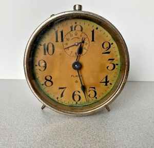 Antique Ansonia Flash Key Wind Alarm Clock C 1900 1920 Working