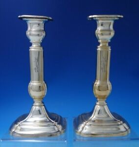 Gorham Sterling Silver Candlestick Pair 170 English Reproduction 1784 6015 
