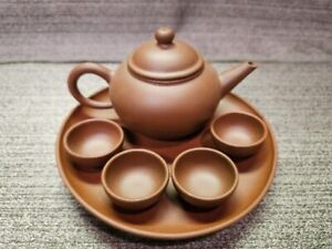 Yixing Zisha Clay Teapot Small Set Marked Jingxi Hui Mengchen