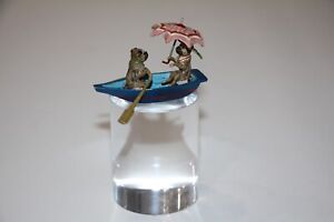 Fritz Bermann Vienna Bronze Pugs In Rowing Boat 
