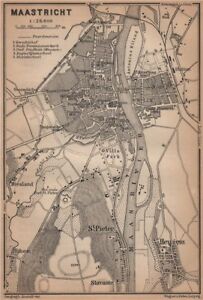 Maastricht Town City Plan Environs Heugem Maestricht Netherlands 1905 Map
