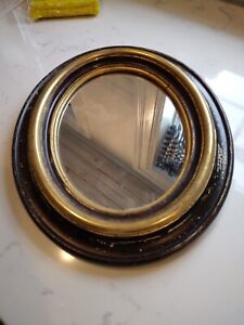 Antique Oval Mirror Picture Frame Black With Gold 