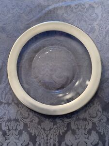 Vintage Sterling Silver Rimmed Glass Serving Plate By Royal Lancer