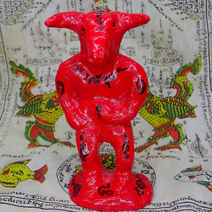 Hoon Payon Statue Blessed Amulet Bufalo Statue Love Charm Collect Buddhism Red