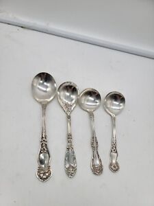 Rogers Mixed Silver Plate Sugar Soup Spoons 4 Pcs 