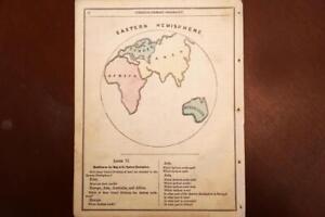 1857 Antique Cornell Atlas Map Eastern Hemisphere Excellent Detail