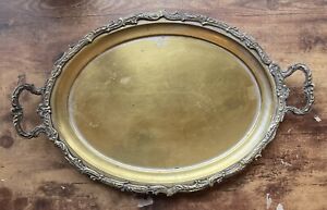 Silver Plated Platter Large Serving Tray Vintage Antique Decor 22x14