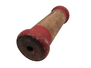 Vintage Single Wooden Cylinder Shaped Textile Bobbin Thread Spool Industrial
