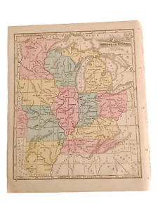 1866 Hand Colored Map Of Western States Usa Approximately 11 X 9 20822