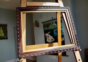 Superb Antique Edwardian Carved Oak Picture Frame 20 X 16 Rebate Arts Crafts