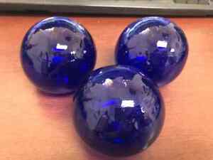 6 Pcs Cobalt Blue Decorative Reproduction Glass Float Fishing Buoy Ball 2 