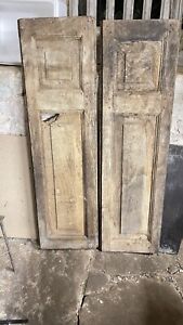 Barn Find Two 17th Century Dry Oak Panelling Pair Of Cupboard Doors