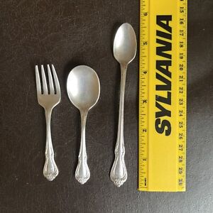 Rogers Silver Plate Infant Child S 3 Piece Set 2 Spoons One Fork