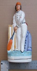 Staffordshire Pottery Victorian Cricketer Batsman Figurine England 10 