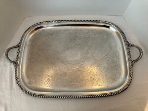 Vintage Poole Silver Co Large Silverplated Copper Butler S Tray W Handles Epca
