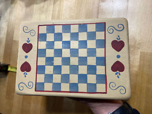 Primitive Gameboad Checkers 1984 Signed From Plac Rack N Crafts North Carolina