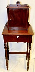  Rare Antique Early 20th Century Mahogany Telephone Cabinet With Stand