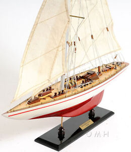 Painted Endeavour Yacht Wooden Model 24 America S Cup J Class Boat Sailboat