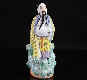 Chinese Antique Porcelain Famille Rose Figurine Han Zhong Li 6 5 H
