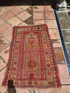 Antique Caucasian Kazak Prayer Rug Carpet