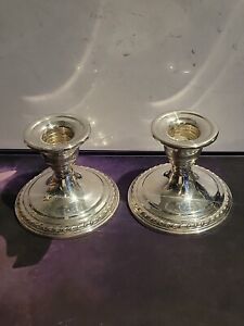 La Pierre 5 Sterling Silver Weighted Reinforced Candlestick Candle Holders Vtg