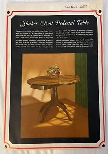 Sears Vincent Price Shaker Oval Pedestal Table 1962 71 Instructions Pattern