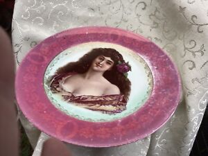 Antique Royal Vienna Hand Painted Plates Set Of 4 One Only Beautiful Lady