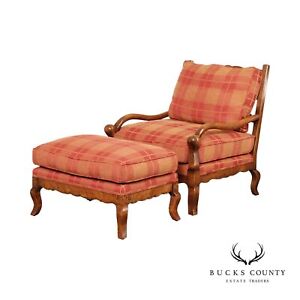 Guy Chaddock French Country Style Kercher Lounge Chair And Ottoman