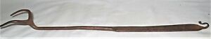 Antique Usa Primitive Home Fire Hearth Forged Cast Iron Fork Kitchen Stove Tool