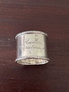 Antique 1899 Sterling Silver Napkin Ring Engraved Richard Christmas 1899 