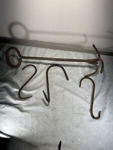 Antique Old S Hook Meat Fish Vtg Hand Forged Wrought Iron Blacksmith