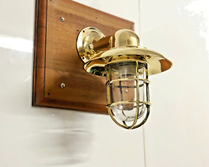 Vintage Ship Marine Nautical Solid Brass Wall Sconce Light Fixture With Rain Cap